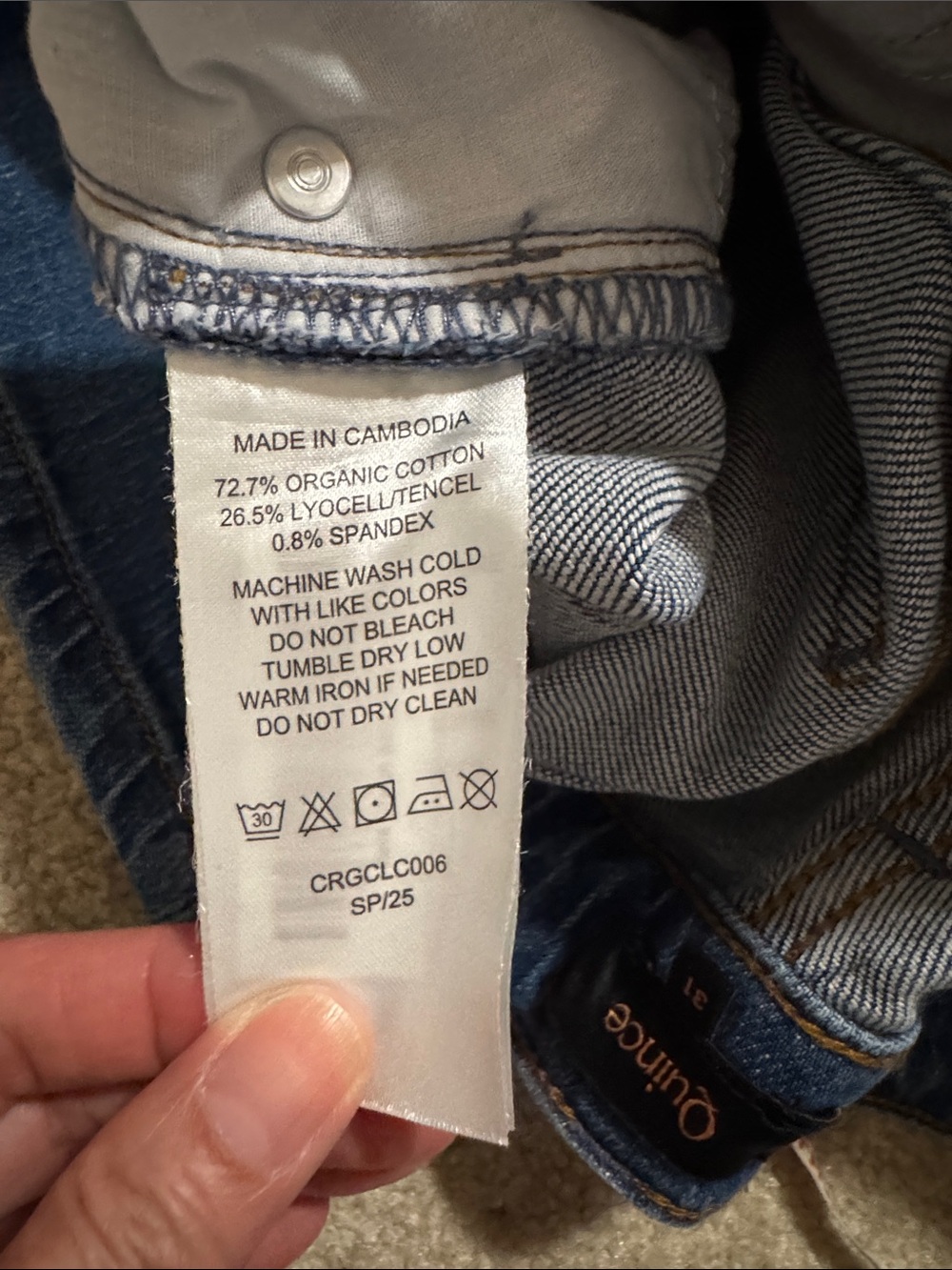 Quince Bella Stretch Barrel Jeans Atlantic Blue Stretch Organic Cotton 2025-31 - Picture 8 of 9